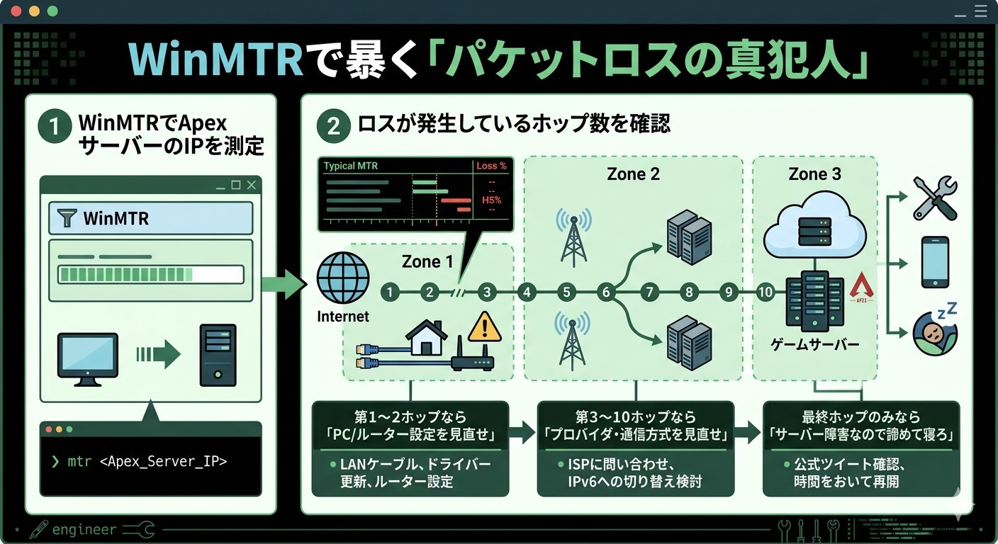 パケットロス発生箇所の特定フロー図