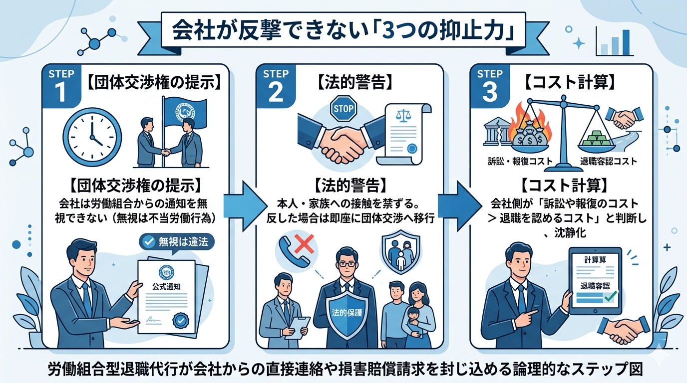 会社による反撃の封殺フロー